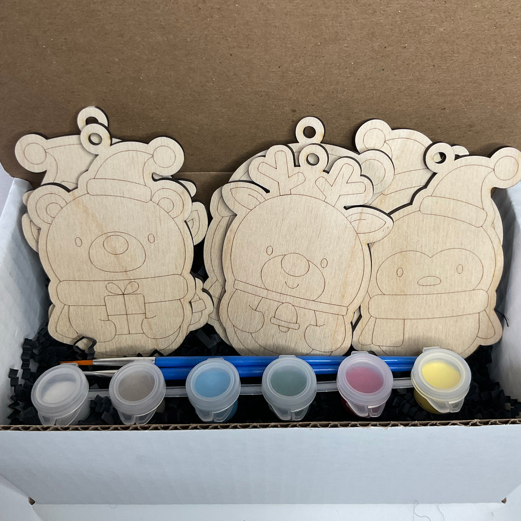 Ensemble de 6 boules de Noël à peinturer